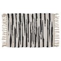 Saro Lifestyle SARO 3333.BW1420B 14 x 20 in. Oblong Cotton Placemats with Black & White Zebra Chindi Design - Set of 4 3333.BW1420B